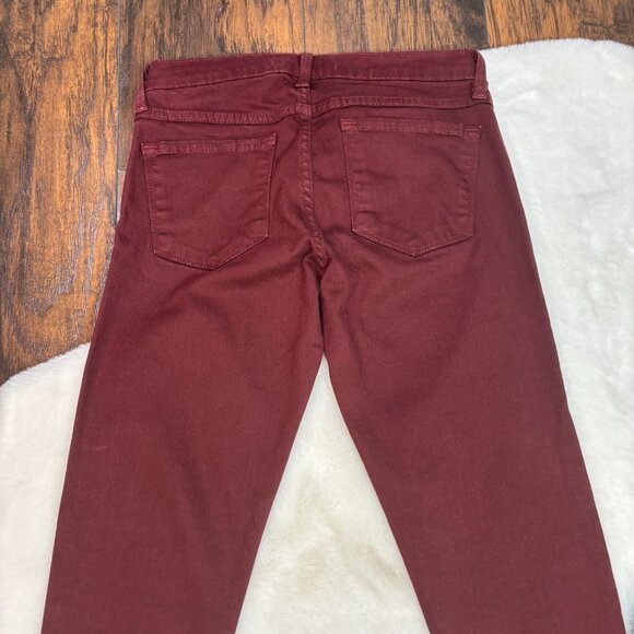 Fling Monkey Skinny Jeans 27 Burgundy Low-Rise Stretch Denim Jegging Women's - Picture 5 of 12